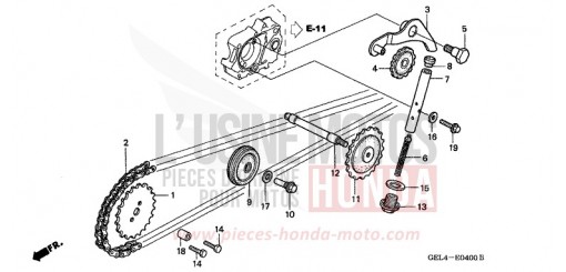 CAM CHAIN/TENSIONER XR50R2 de 2002